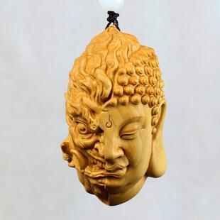 黄杨木雕佛魔一念之间把玩件手把件男士文玩随身人物中式汽车挂件