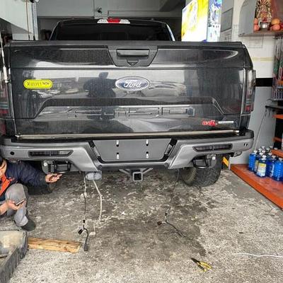 适用15-25年福特F150升级猛禽款后杠raptor后保险杠防撞杠改装