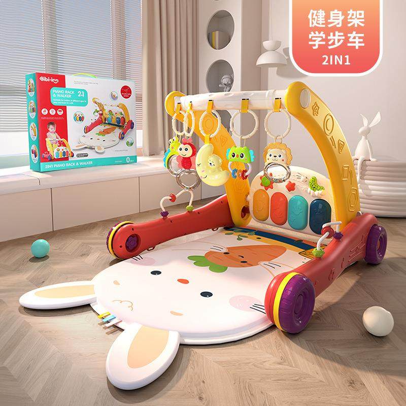 婴幼儿宝宝脚踏钢琴多功能健身架音乐玩具二合一学步车手推车