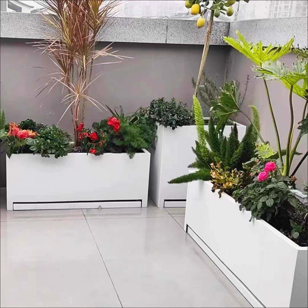 户外铁艺阳台天台室内外花箱楼顶露台庭院组合种植不锈钢花槽花池