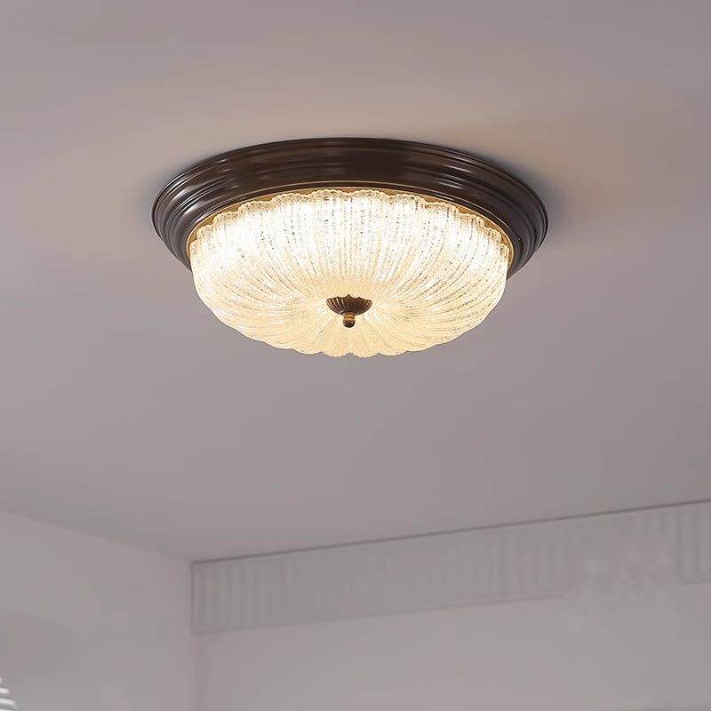 美式吸顶灯卧室灯圆形led阳台灯过道灯具欧式简约复古玄关灯客厅