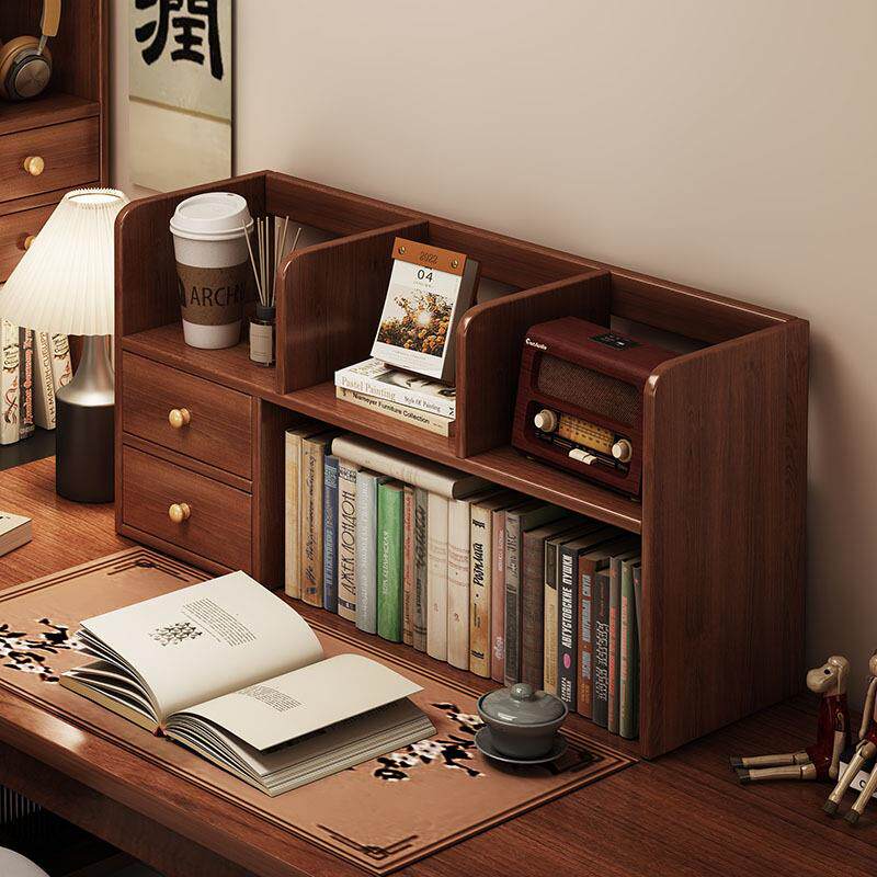 实木书架桌面置物架家用桌上书架办公室工位收纳置物架宿舍小书柜