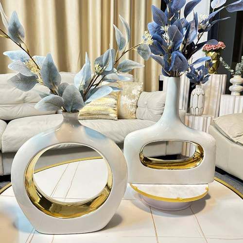 现代轻奢高档陶瓷花瓶客厅家居电视柜玄关摆件装茶几样板房装饰品