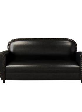 cs小户型办公室商用沙发休闲黑色单双人三人直排休息区接待会客组