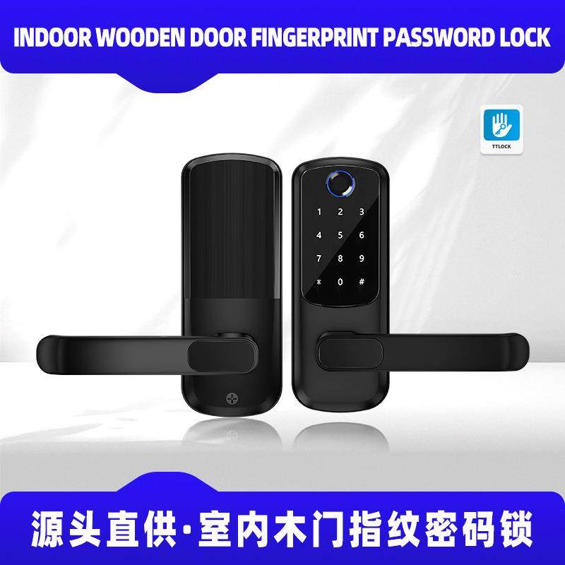 新款单舌指纹锁卧室智能锁办公室公寓智能木门APP密码锁小锁