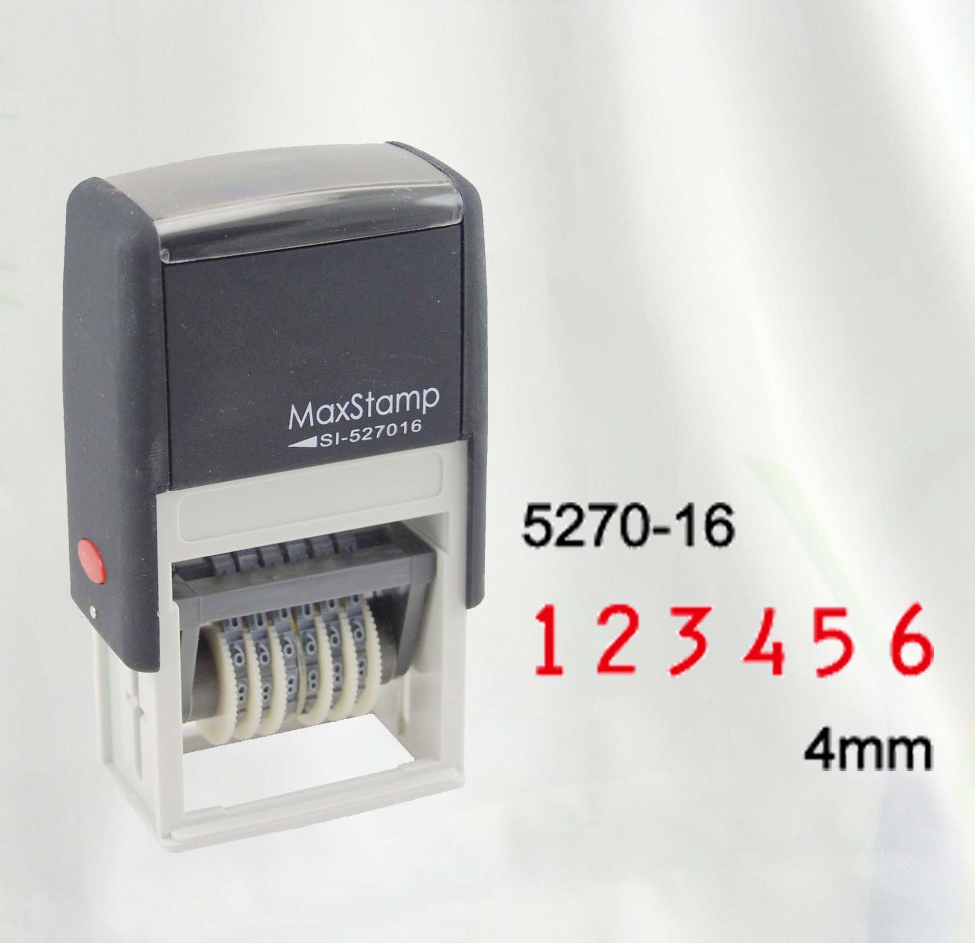 MaxStamp印章 吉普生数字翻斗印章,5270-16字高4MM6位数