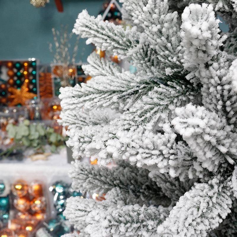 奋聚P笔VC圣诞树尖头加密带彩灯植绒铅圣诞树圣诞0树120cm582-30c