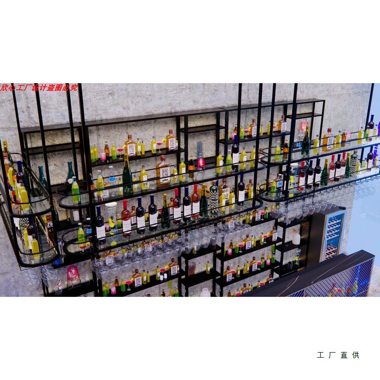 工业风铁艺壁挂落地红酒架