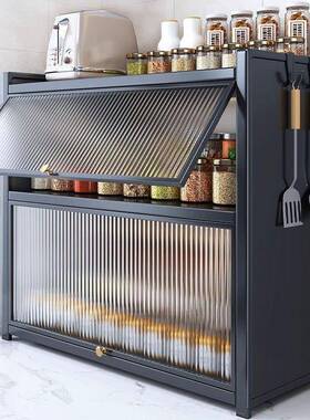 封闭式收厨调料置物架多层房纳味品YBJ架家用台面防尘油盐醋调料