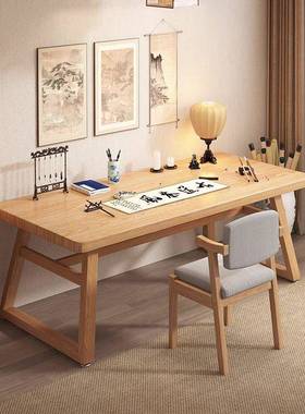 书房AHI书桌书桌大书桌实工作法台学习桌电桌台简约桌竞子客木厅