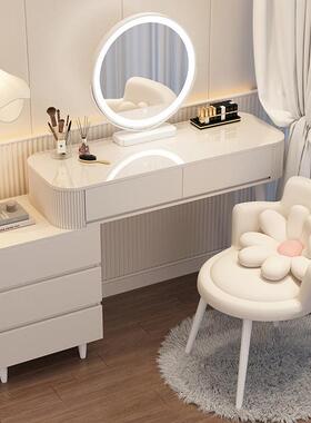 奶油风化妆桌TJS梳台卧室现代简约妆2025新款轻奢妆台简化易小户