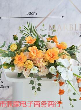 台公司ILI台面花卉假签到前台桌摆花仿花商场摆真放花店摆件花桌