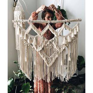 北头欧挂毯编织手工in布s壁挂流苏民画宿软装餐厅客厅床婚礼00011