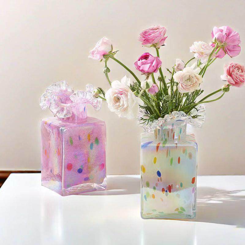 方形中古花瓶摆件客厅插花鲜花琉璃玻璃高级感幻彩芬顿花器摆件,纺织面料/辅料/配套,纺织机械配件,淘宝优惠券,粉丝福利购,淘宝优惠卷