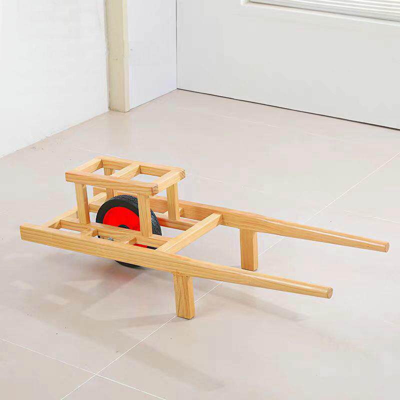 幼儿园安吉游戏推车平板车儿童木质板车独轮车小车感统训练器材