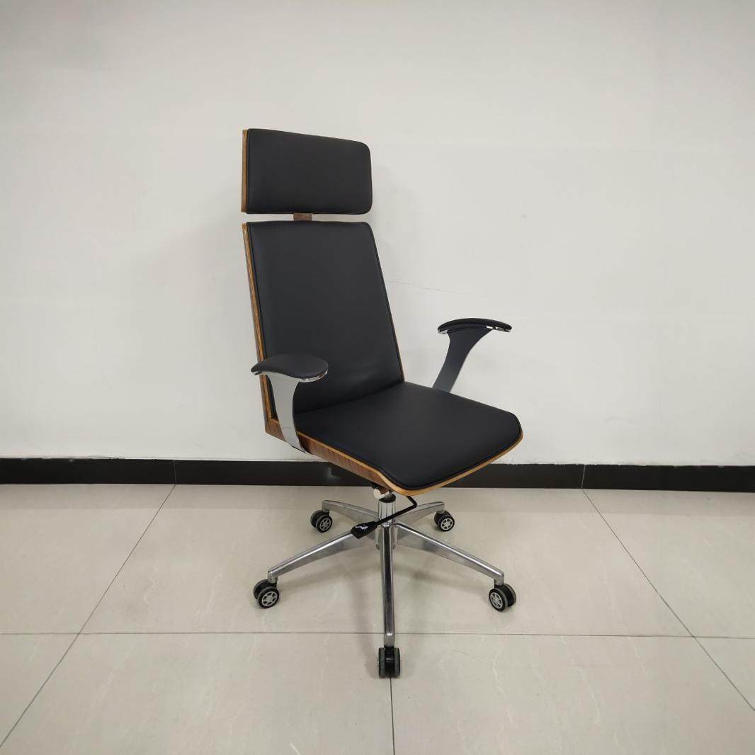 皮质老板椅商务办公电脑椅家用书房椅经理椅升降旋转椅实木大班椅