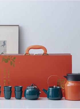 色釉户露营旅包茶具便携套式茶具54131装一壶外四杯茶盘高行档酒