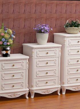 式五柜卧室五斗橱实木抽屉欧客厅四斗柜三斗斗柜组合白色雕花BHE