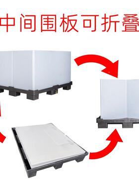 汽车带零部料件中转围板箱DQW大型物多晶硅折叠流箱盖循环塑周转