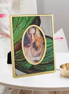 6卧寸样7寸金属相框软欧式板房室高档桌面HY-T8810装饰品创意蝴蝶