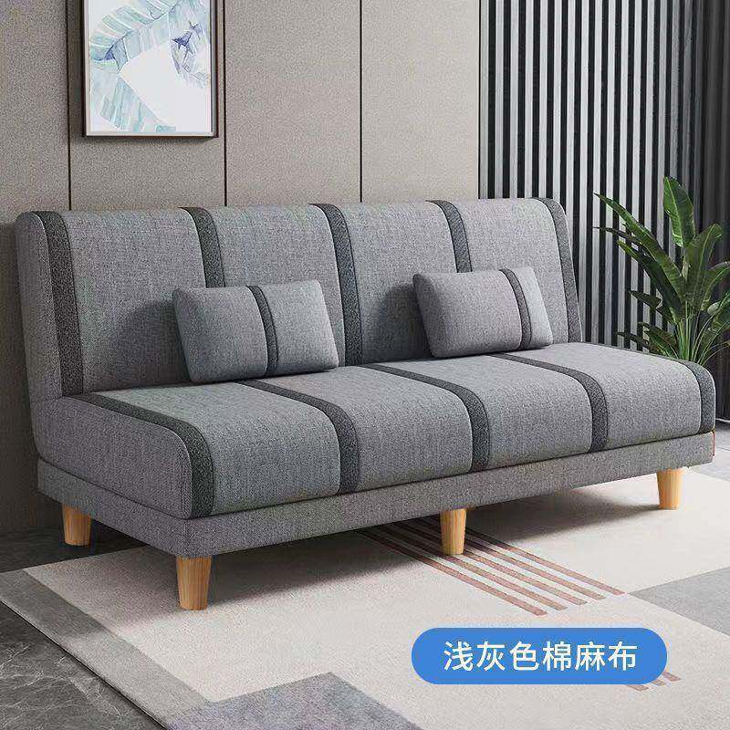 可折叠沙发床两YJR易用小户型沙出租房卧客室厅简布艺沙发经济型