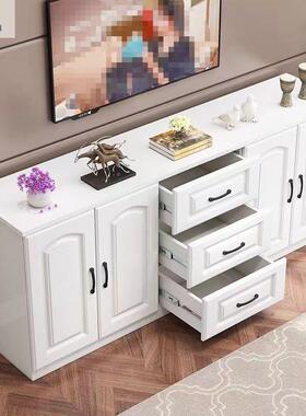 现代电简约轻奢实木柜小户型高柜白色储物柜收纳柜子ZZK地餐边视