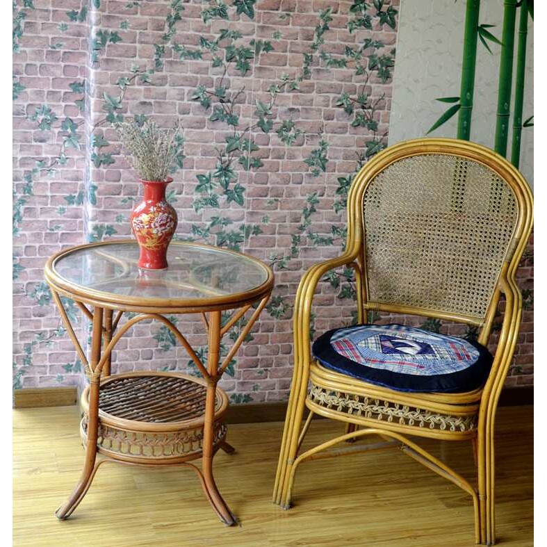 中国风圆坐垫/餐桌椅垫/办公室加厚棉垫子（含芯）-手织布拼布