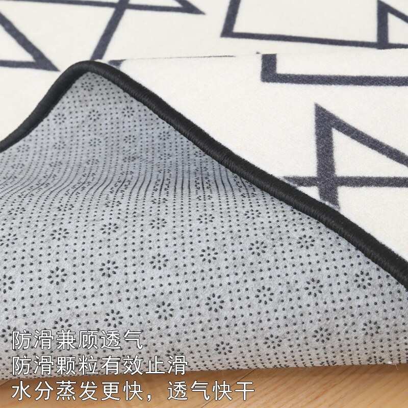 湛蓝浴室防滑垫地垫浴室门口吸水垫子北欧彩色几何卫生间进门脚垫