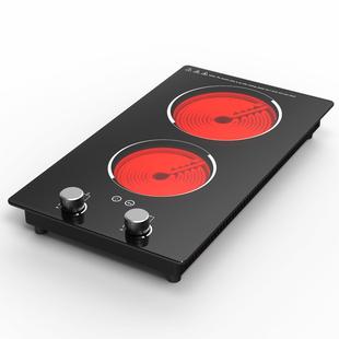 竖款旋钮双电陶炉多头磁炉嵌入台式多灶四六头电炉110V/220v英文