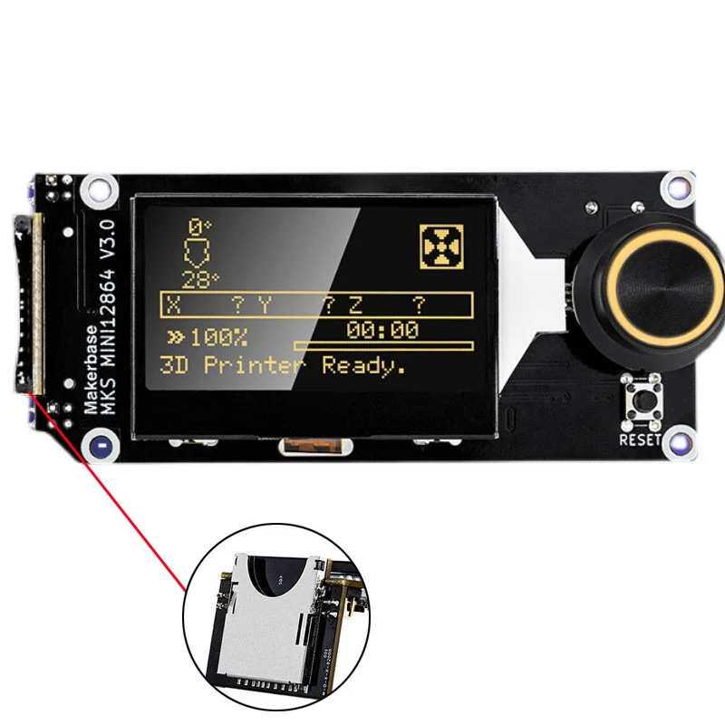 3D打印机配件 MKS MINI12864 V3 SD卡侧插正插 智能显示屏