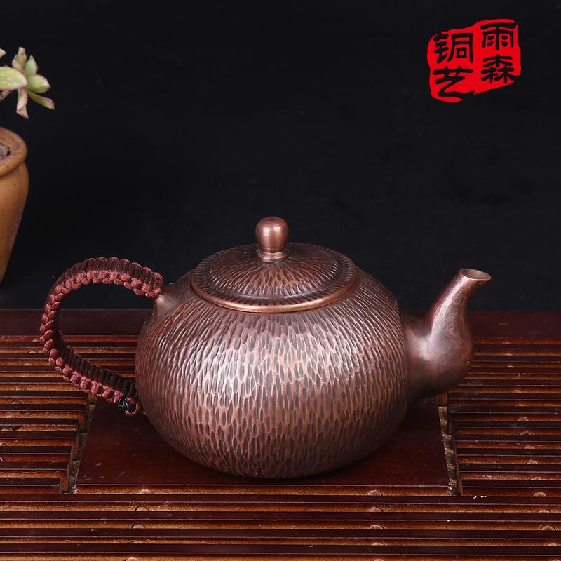 加厚紫铜壶手工捶目铜茶壶烧水沏茶煮茶泡茶铜壶工艺品