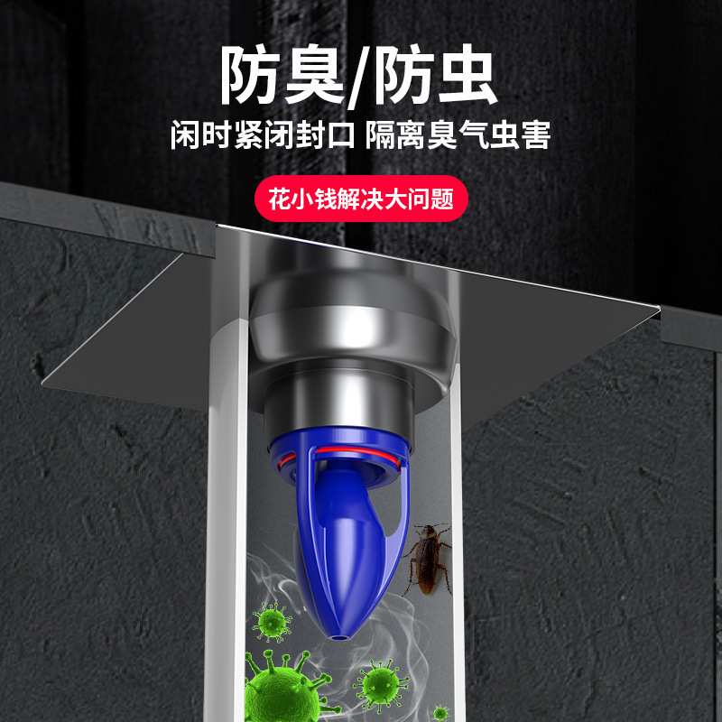 旧地漏翻新器防臭卫生间浴室下水管道防返臭神器通用不锈钢封闭盖