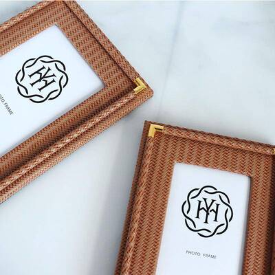 现代轻奢家居卧相框6寸7寸编织件画框床头HY-91104装柜室摆创意新