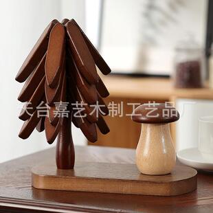 圣诞树实木隔热防烫333可折叠用耐高温杯垫树垫一棵砂锅垫家牙签
