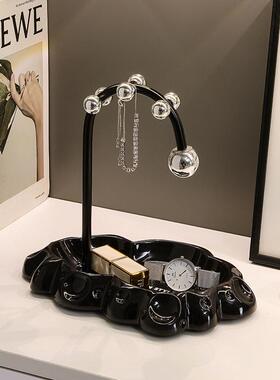 进门入户云朵收纳高盘摆件玄客厅zwj182面装日历饰品摆桌件轻奢级