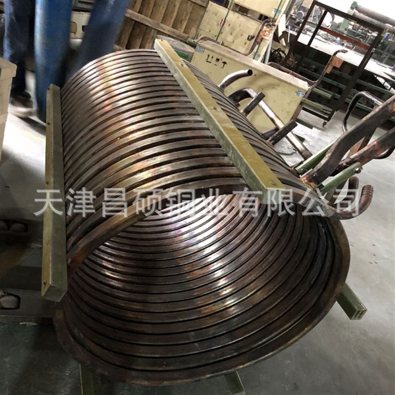 紫铜感应线圈电炉铜方管设备散热制冷用加热螺旋盘管出口焊接法兰