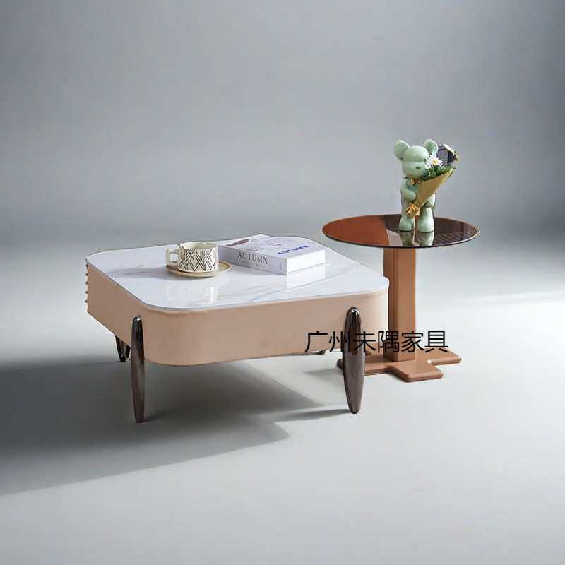 现代款简约组合家用网红小户型组合新款岩板北欧轻奢客厅茶几高级