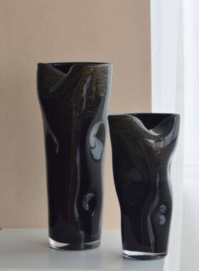 透白色明玻花璃瓶现代简约办公室客厅餐插花桌面装饰FT425摆件水