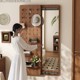 洞洞D镜子板全隐身镜一体式藏穿衣镜用卧室壁挂镜试衣造型墙玄家