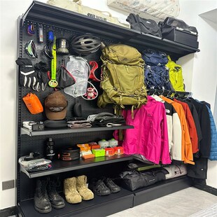 洞洞板露a营货架户外徒步装备墙货架展示落地爬山登山收纳置物架