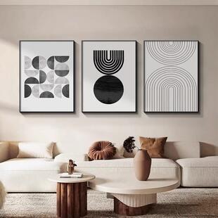 客气厅装饰沙发背景墙挂YRU-2949画轻奢高级感白大黑20画24新款餐