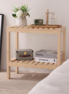 in纳改s排骨实木收架民宿风飘窗架落地置物架北欧风卧室造93479床