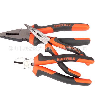 SHEFFIELD/钢盾双色柄斜嘴钳多用处电工偏口钳省力斜口钳S045006