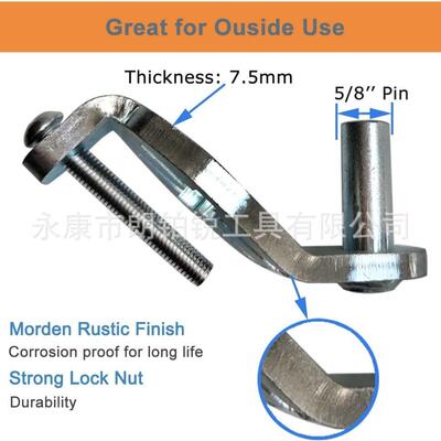 将闸挂在金属T柱闸上易于安装的DZZT柱门铰链销悬门门闩门栓围栏