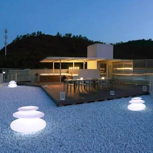 景户外发光头防水三叠石石灯墅花园草坪装饰氛围庭院观别饰鹅卵石