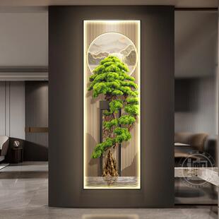 迎客松装入户正对门玄关饰挂灯led画带JJ838732光新中式宋代美学