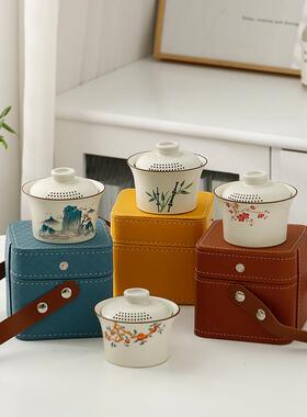 锦绣河快客杯山行便携36007式户外旅茶具一壶二泡杯茶盖碗套装商