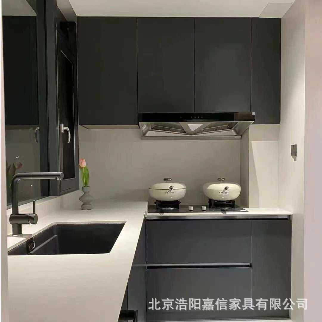 厂家定 制现代轻奢克诺斯邦整体橱柜小户型开放式家用厨房橱柜