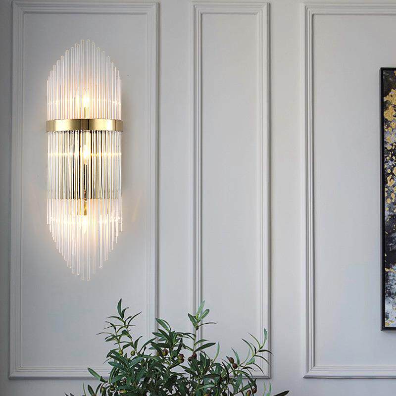 现代壁灯轻奢水晶创意客厅卧室床头灯壁灯北欧现代简约过道免接线