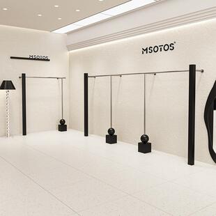 服857店墙挂衣架不式锈钢配上黑侧挂架货架壁挂收纳架陈列装展示